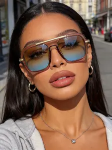 Vintage Pilot Sunglasses Metal Thin Legs Luxury Fashion Casual Square Sun Glasses Essential Item Vintage Square Aviators