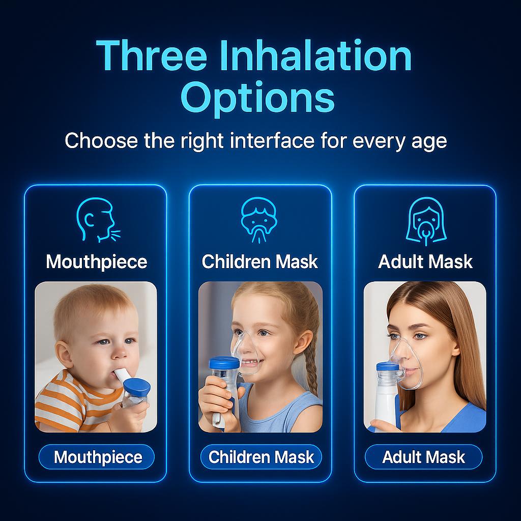 Portable Handheld Humidifier, Ultrasonic Cool Mist Mister with Accessories, USB-C Rechargeable, Quiet, Family-Friendly (Adults & Kids), Gift for Mum