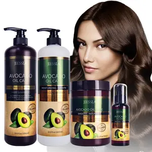 Avocado Oil Care Professional Hair Treatment Kit - Includes Shampoo Conditioner Mask & Serum - 1000ml Set for Smooth Nourished Hair Care
