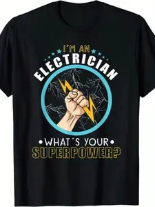 Men's Electrician T-Shirt S-5XL - Funny Electrical Engineer Graphic Tee with Circuit, Wiring & Designs - Casual Workwear & Everyday Shirt for Electricians (Machine Washable)