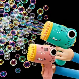 40-hole handheld dinosaur bubble machine, fully automatic toy bubble gun, does not include batteries or bubble solution, suitable for outdoor wedding events, multi-hole bubble gun, Christmas toy gift