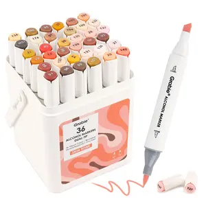 Grabie Dual-Tip Skin Tone Alcohol-Based Marker Set of 36, HolidayHaul
