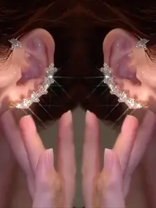 1 pair of fashionable women's rhinestone ear hooks, luxurious and elegant, suitable for wearing at parties and parties, and the perfect gift for women, Rhinestone Earrings