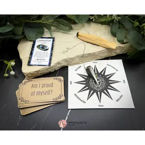 Leo Pendulum Set – Astrology Crystal Divination Kit with Zodiac Mat, Gift Box & Confidence-Boosting Energy Tools