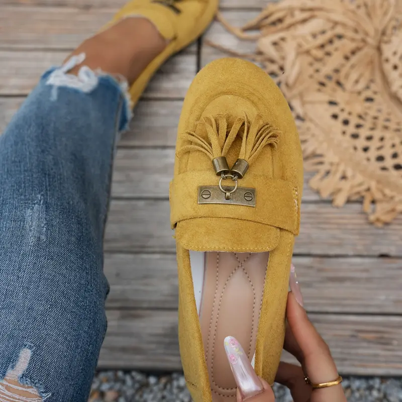 Women's Slip-On Round Toe Loafers, Penny Loafer Flats, Fashionable Comfort Flat Shoes, Perfect for Casual Wear, Ideal Gift Choice, Walking Shoes, Daily Wear Shoes