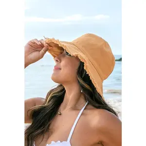 Frayed Edge Canvas Bucket Hat