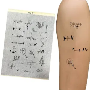 1pc A4 Bird & Heart Tattoo Transfer Paper, Pre-Designed Templates, Compatible with Gel, Protective Folder Packaging, Ideal for Arms Back Belly, Beginner Friendly