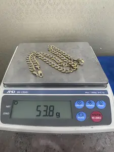 14KT WHITE PAVE SOLID CURB CHAIN SOLID LENGHT-24--14KT 2-TONOS CURB SOLIDA LARGO-24