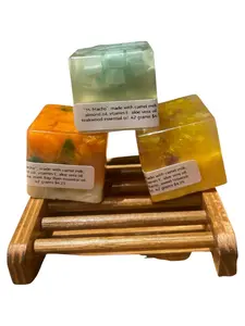 Mi Macho Soap with Camel Milk, Almond Oil, Aloe Vera Oil, Calendula & Turmeric for Acne Treatment Cleansing & Skin Repair 50g - Facial