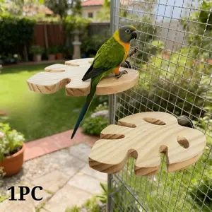 Parrot, hamster platform, wooden leaf stand plate, birdcage step, jumping board play items.