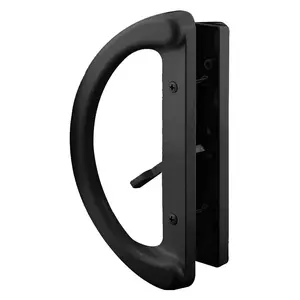 (DH-212-B) D-Grip with Lever Handle for Sliding Doors, 3-15/16" Hole Space- Black