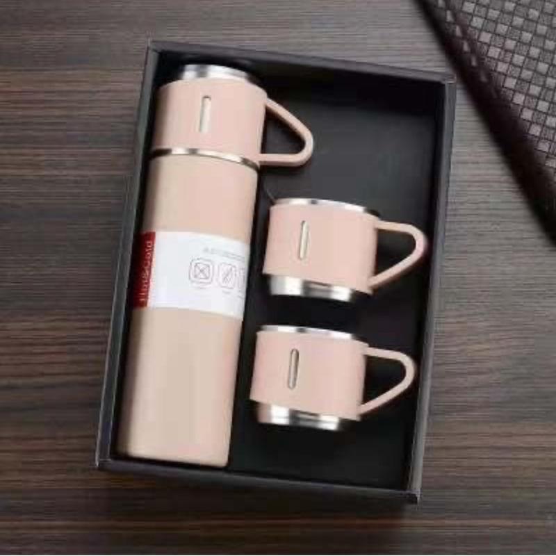 500ML Stainless Steel Vacuum Flask Gift Set Office Business Style Thermos Bottle Outdoor Hot Water Thermal Insulation Couple Cup