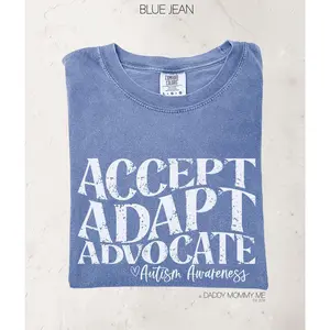 Comfort Colors Accept Adapt Advocate Autism Awareness Shirt, Autism Shirt, Neurodiversity Shirt, Autism Mom, Autism Month Shirt Inclusion