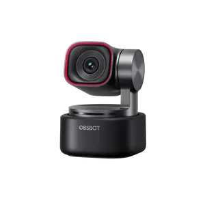 OBSBOT Tiny 3 AI-Powered Spatial Audio 4K Webcam, AI Tracking PTZ Camera with 1/1.28" Sensor, Tri-Mic, Voice & Gesture Control, 120FPS, HDR, Web Cam for PC, Laptop, Streaming, Meeting, Switch 2