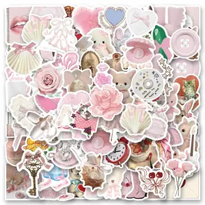 Coquette Aesthetic Stickers120PCS Cartoon Graffiti Sticker Water Bottles Laptop Pink Decal ，for Phone Cases Laptop - Coquette Room Decor Vintage Coquette Accessories