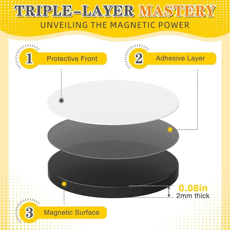 70 Pcs Round Magnets with Adhesive Backing, Flexible Self Adhesive Magnets For Crafts, Magnetic Tape, Magnetic Strips, Small Sticky Magnetic Dots For Hanging & Organizing Light Objects