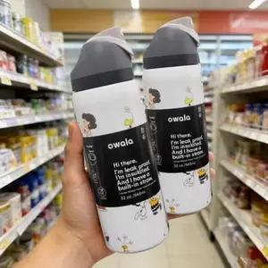 White - Gray Owala Sn0o-py Thermal Bottle 32oz – Leakproof, Straw Lid, Kawaii Style, Daily Use, Leakproof, Sip & Chug Lid 24H Hot & Cold