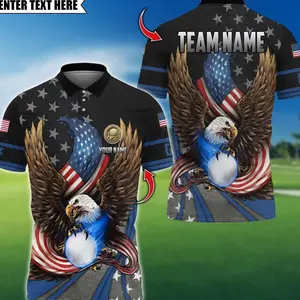 Premium Eagle US Veteran Golf Personalized Name 3D Shirt, Team Name 3D Polo Shirt, Golf Team Jersey for Golfer, Gift for Golfer, Golf Shirt S-5XL 27EF