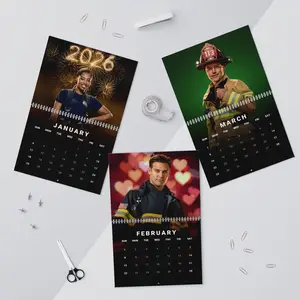 911 New Year 2026 Calendar, Gift For Fans, Matte Calendar 2026, Wall Decor, Fire Fighter Home Decor