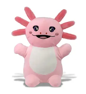 DolliBu Snug-Mooshies Standing Axolotl Stuffed Animal Plush Toy - 10 in, Kawaii Fluffy Axolotl-Shaped Plush Stuffed Toys, Axolotl-Shaped Stuffed Toys