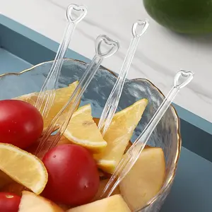 100PCS Disposable Plastic Mini Tasting Forks for Fruits, Desserts, Cheese Cubes, Snacks (White)
