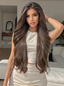 26 Inch Long Wavy Wigs for Women, Gorgeous Fluffy Wigs without Bangs, Synthetic Lace Front Wigs for Party, Daily Use, Glueless Hd Wigs