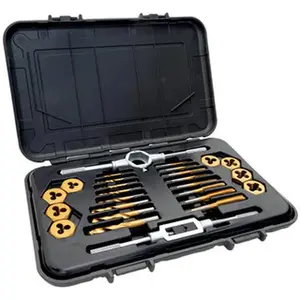 MIBRO Tap, Die & Drill Sets, Minimum Tap & Die Thread Size: 1", Maximum Tap & Die Thread Size: 1", Minimum Drill Size: 0.1065", Die Shape: Hex, Adjustable Die: No, 301360BLUE