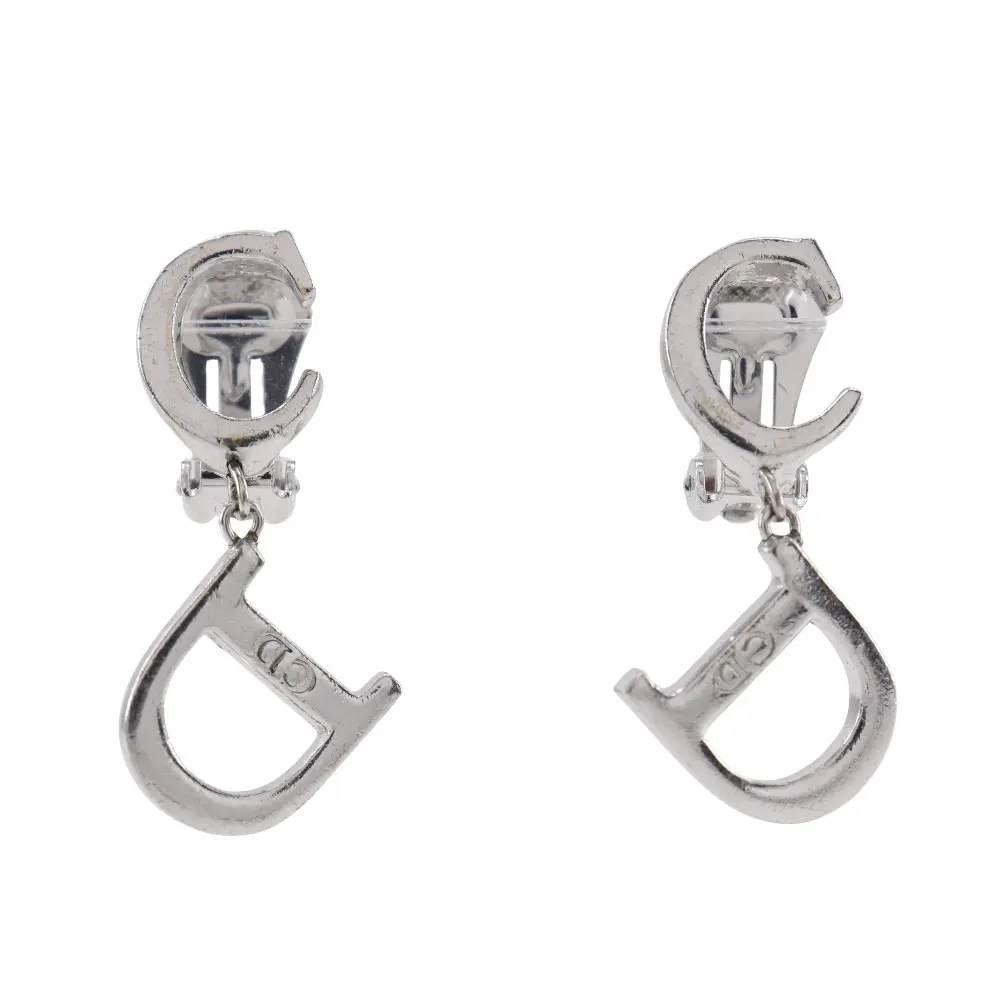 Pre-owned Dior Others Small Leather Goods CD Logo Earrings