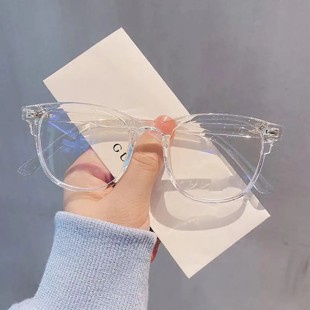 1pc Fashion Transparent-Frame Non-Prescription Blue Light Blocking Glasses - Clear Lens Anti-Eyestrain Computer Eyewear for Women and Men