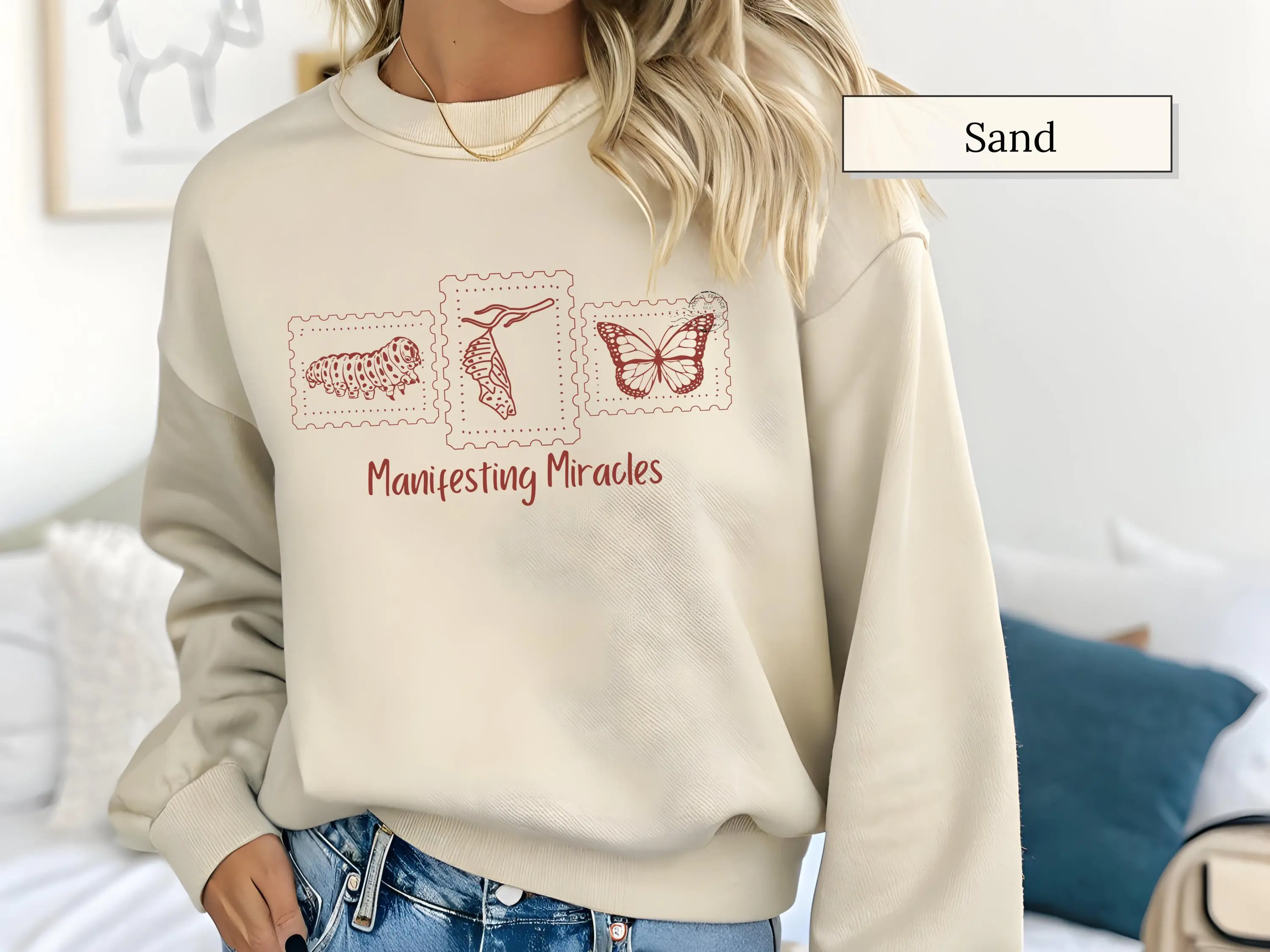 IVF Manifesting Miracles Butterfly short-sleeve T-SHIRT Or Sweatshirt, Egg Retrieval & Transfer Day shirt, Fertility Gift for IVF Mom, TTC Infertility Support Shirt