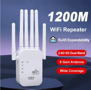 Kebidumei 1200Mbps Wireless WiFi Repeater WIFI Extender Signal Booster 2.4G 5G Dual-band Network 802.11ac WiFi Amplifier Router