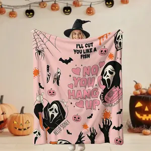 Halloween Horror Ghost Face Scream Flannel Blanket, Soft and Lightweight Four Seasons Blanket, Indoor and Outdoor Use, Perfect Christmas Gift