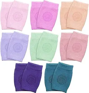 8 Pairs Unisex Baby Crawling Anti-Slip Knee Pads Toddler Knee Protectors Learn to Crawl Socks Leg Warmers