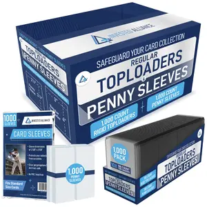 Invested Alliance Regular Top Loaders & Penny Sleeve Bundles (100 or 1000 Packs) - Ultra Clear Protection for Standard 2.5” x 3.5” Trading Cards