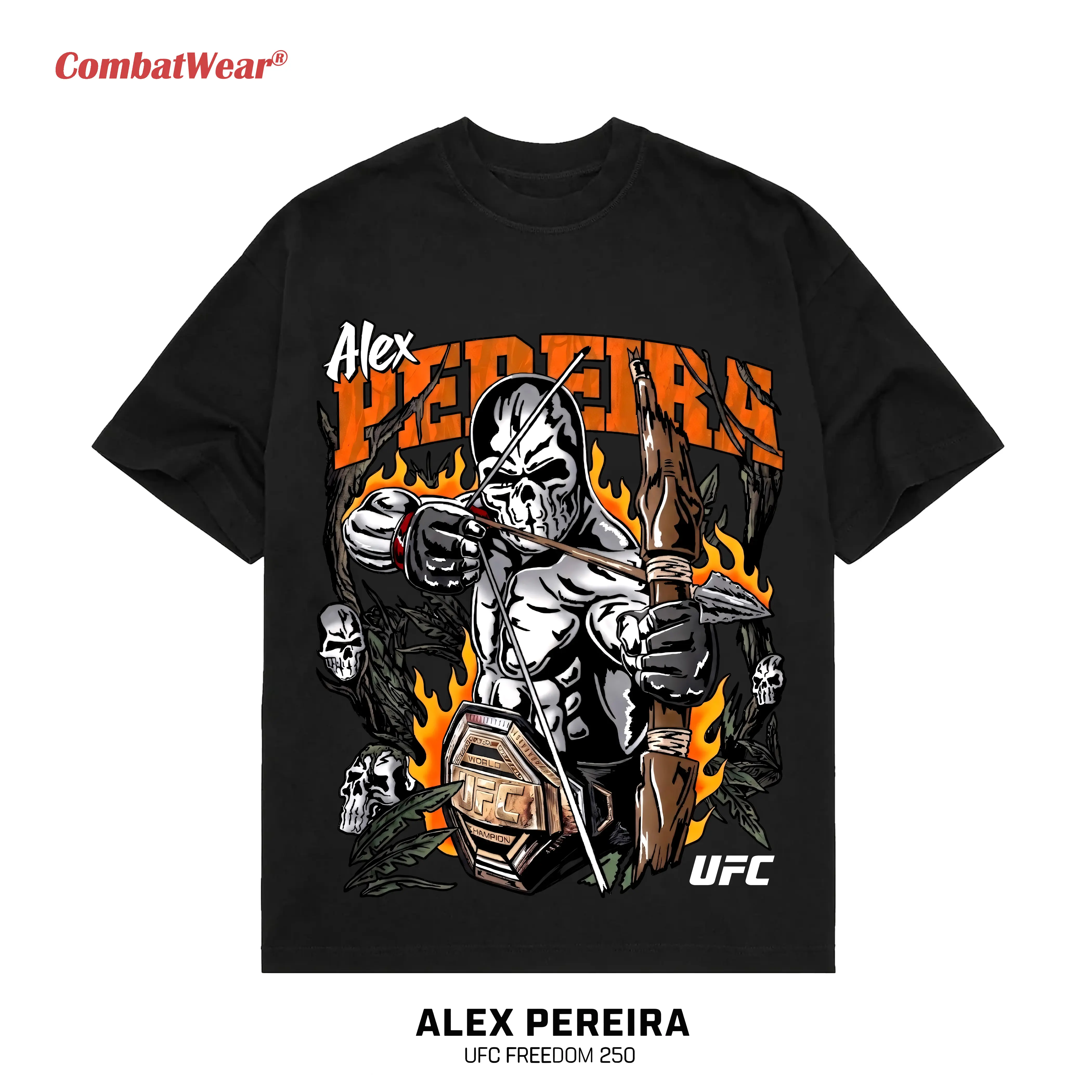 🥊🔥 COMBATWEAR Alex "Poatan" Pereira Tee UFC Freedom 250 T-Shirt White House Graphic MMA Fighter Shirt Premium Cotton Oversized UFC Fan Apparel Streetwear Gift for MMA Fans Fight Night Outfit Unisex Combat Sports Merch