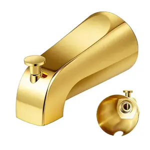 5 1/4 Inch Bathroom Brushed Nickel Tub Spout with Diverter, for 1/2'' IPS Inside Thread, Bathtub Faucet for Wall Front Mount, Bath Tub Faucet Compatible with Westbrass E531D-1F-62