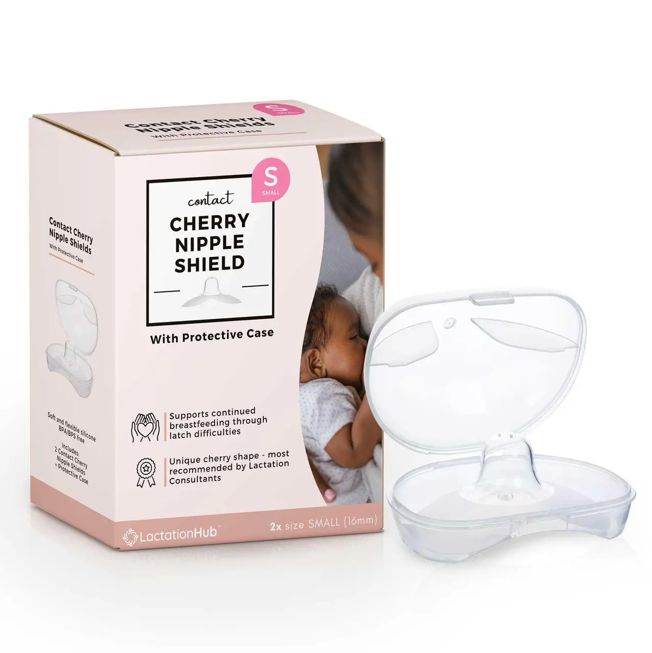 LactationHub Cherry Nipple Shield, 2pc + Carrying Case LactationHub Cherry Nipple Shield, 2pc + Carrying Case