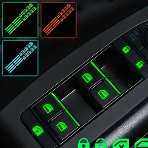2set Universal Fit Glow-in-the-Dark Car Switch Button Stickers, PVC Material, Interior Function Decals, Three Color Options, Car Interior Decor, Car Interior Decorative