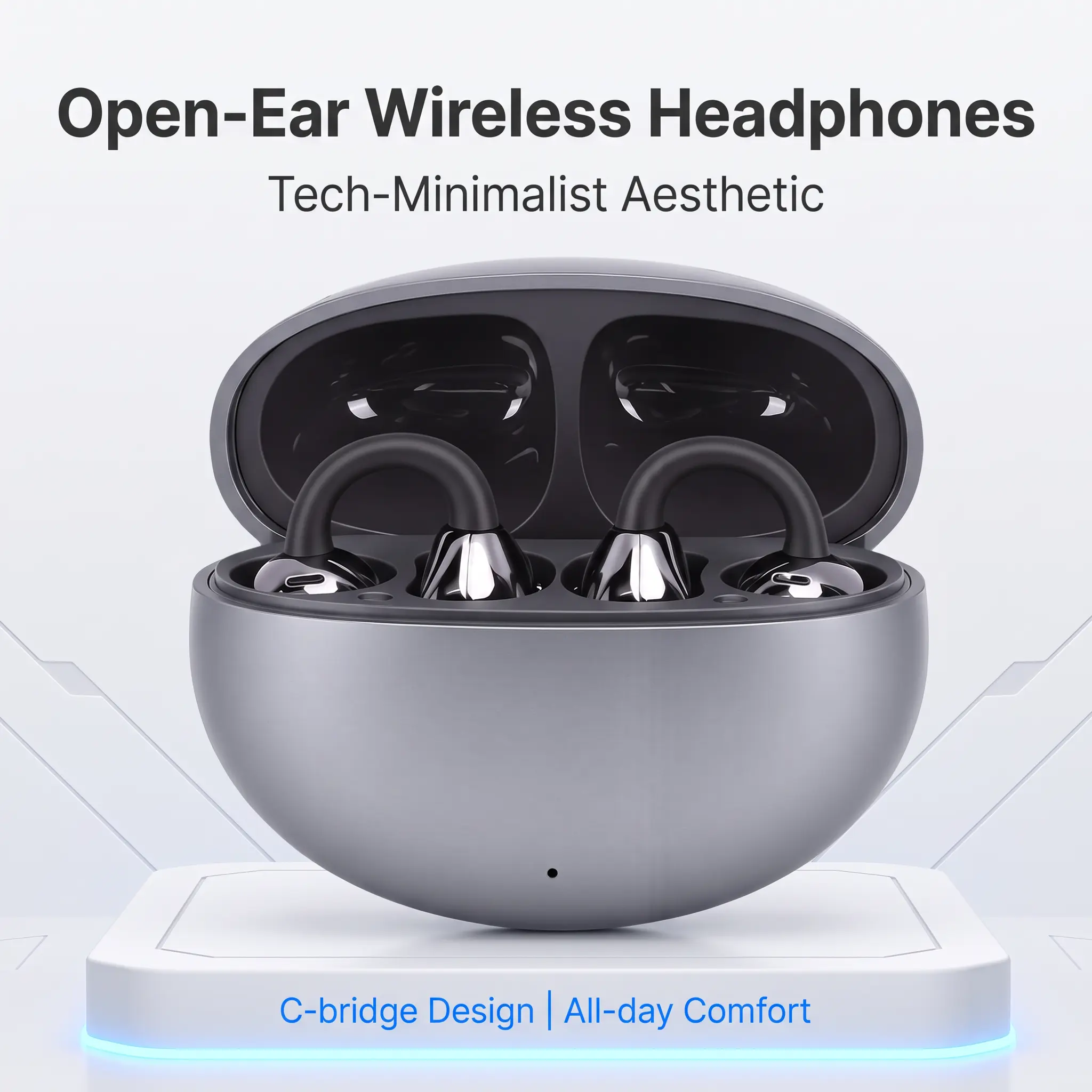 Open-ear Clip-on Earphones, Wireless Bluetooth 6.0 Headphones With Built-in Microphone And Ear Hooks, Comfortable Fit, High-fidelity Sound Quality, 36-hour Battery life, Women’s Decorative Earbuds Suitable For Sports And Fitness.