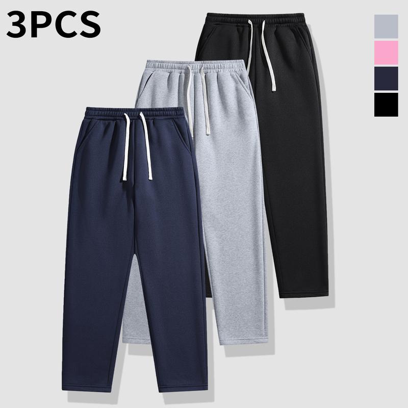 3pcs Men's Loose Straight-Leg Pants Winter & Fall Workout Trousers Soft Knit Fabric ,Drawstring Waistband Outdoor Casual Athletic Style, Side Pockets, Winter Outfits Men,Comfort Style Suitable for Teens & Young Adults, Great Gift Idea 3pcs Men's Loose Straight-Leg Pants Winter & Fall Workout Trousers Soft Knit Fabric ,Drawstring Waistband Outdoor Casual Athletic Style, Side Pockets, Winter Outfits Men,Comfort Style Suitable for Teens & Young Adults, Great Gift Idea