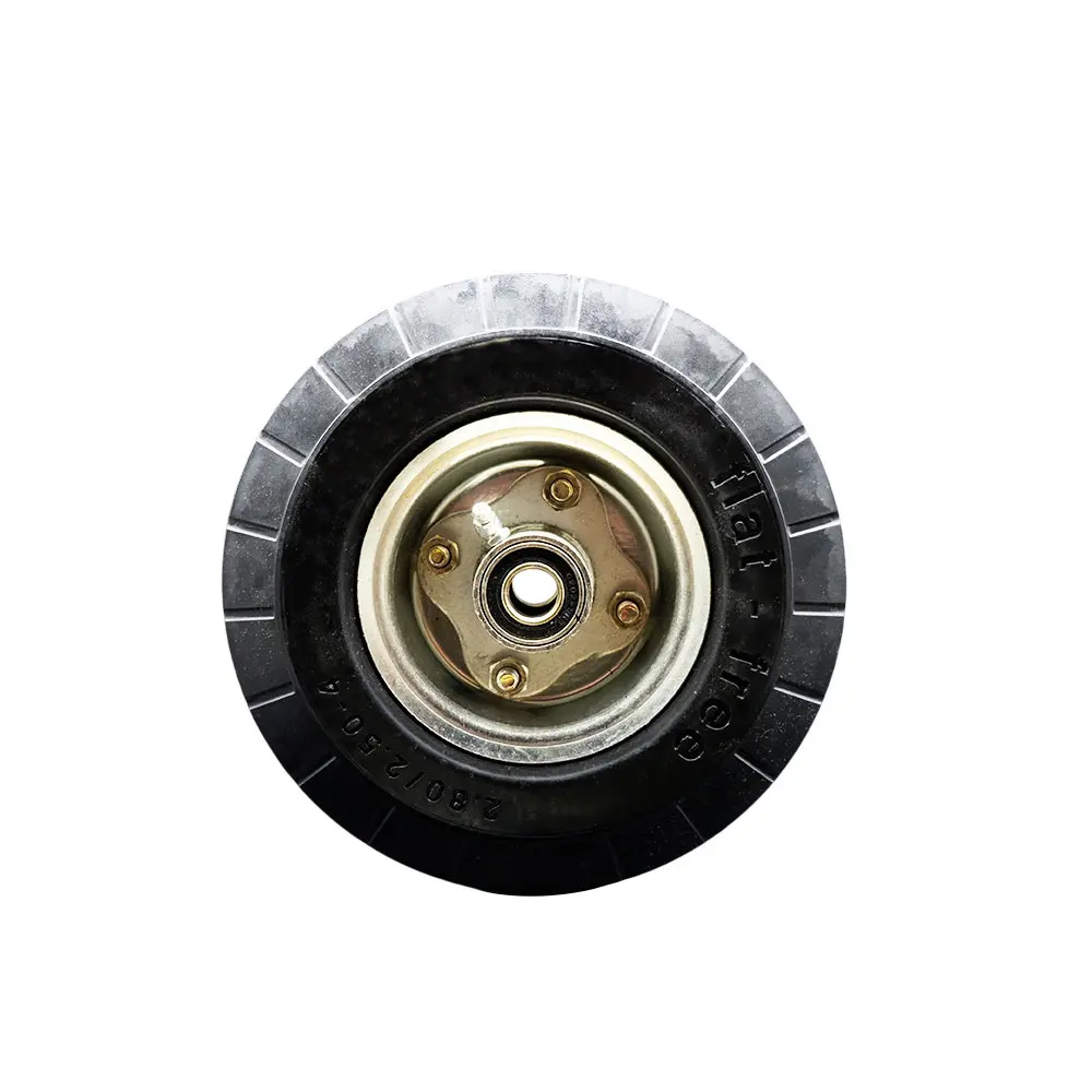 212 MAIN Flat-Free Tire Replacement for Hand Truck & Dollies, SCC-NFB280-4O-BRGKIT, 8" x 2.75" Size, 2.25" Offset Hub, Ball Bearings, Zinc Plated, Axle Compatible, 250 lbs per Wheel Capacity, Ball Bearing, Service Caster