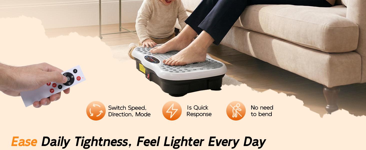 HopHorse High-Power Vibration Plate Equipment for Full Body Exercise Machine Oscillating plate 300 lbs Weight Capacity Bluetooth Remote Control 3-in-1 Indoor Home Gym Fitness Equipment with 2 Resistance Bands