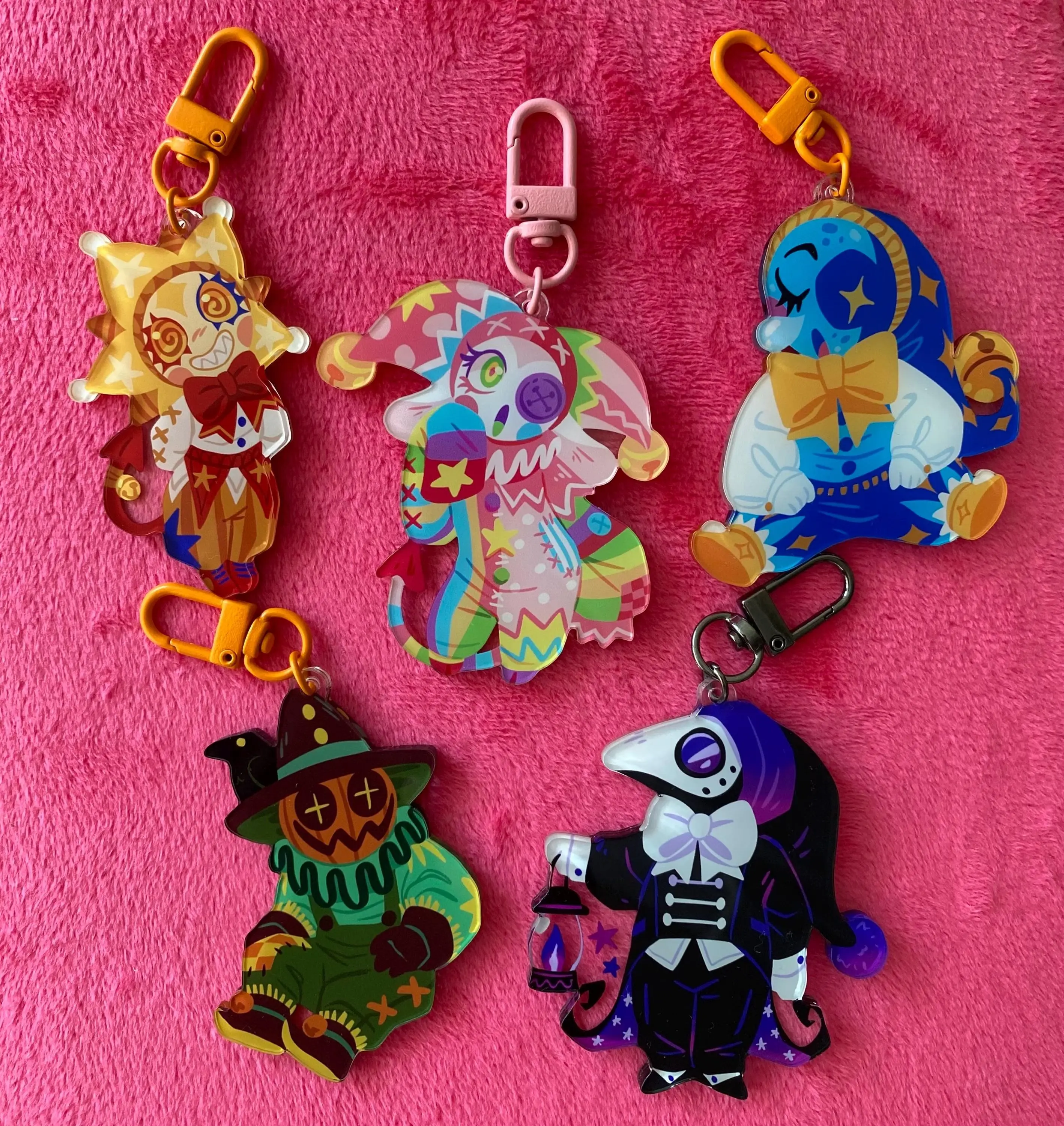 Jester Doll Keychains, Sleep Doctor Doll, Rag Doll, Mon Doll, Scarecrow Doll, Sun Doll, jester doll characterskeychain for bag, key, gift