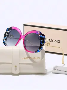 Linfemand Oversized Butterfly Frame Fashion Glasses, Heart Decor Couple Eyewear for Dating Shopping Photography Holiday Gift