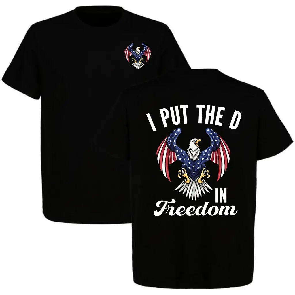 American Eagle "I Put The D In Freedom" Patriotic Graphic T-Shirt