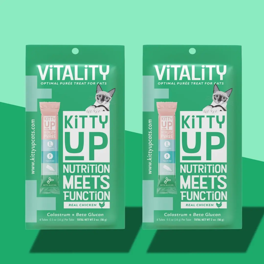 Kitty Up Vitality Immune Support for Cats - L-Lysine, Taurine & Beta Glucan with Natural Ingredients