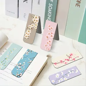 10pcs Floral Magnetic Bookmarks, Assorted Flower Designs, Strong Magnet Page Clips, Durable Paper Book Markers for Books and Planners