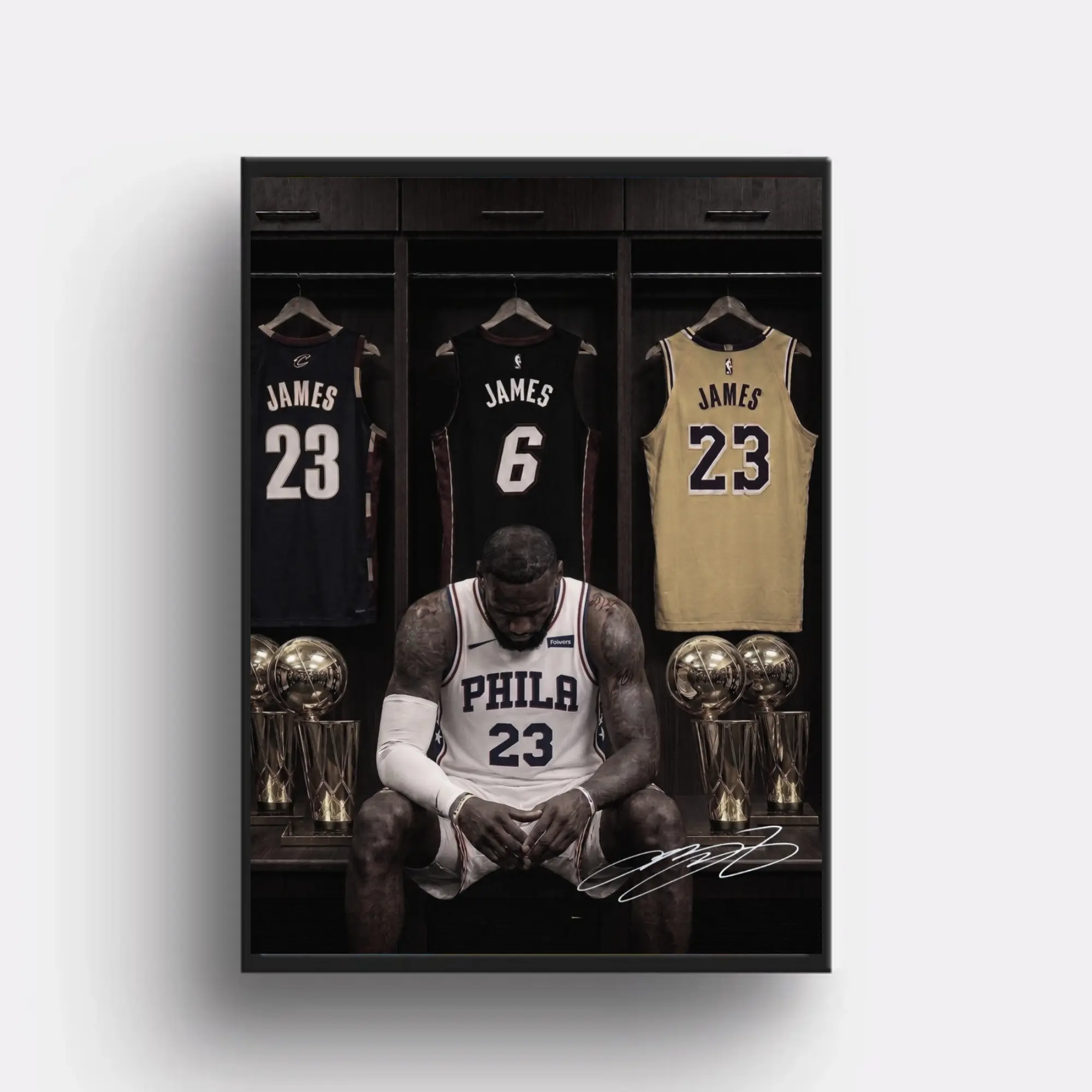 [NO FRAME] LeBron James Philadelphia 76ers Poster, Vintage Basketball Graphic Wall Art, NBA Fan Gift, MADE IN USA