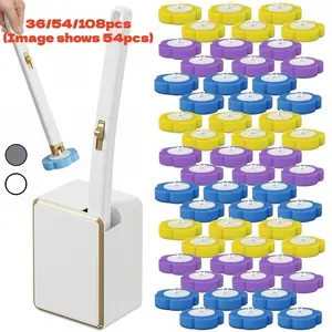 Disposable Toilet Brush Set with Base, Includes 36/54/108 Brushes, Deep Cleaning Essential Tool, Wall-Mounted Toilet Cleaning System