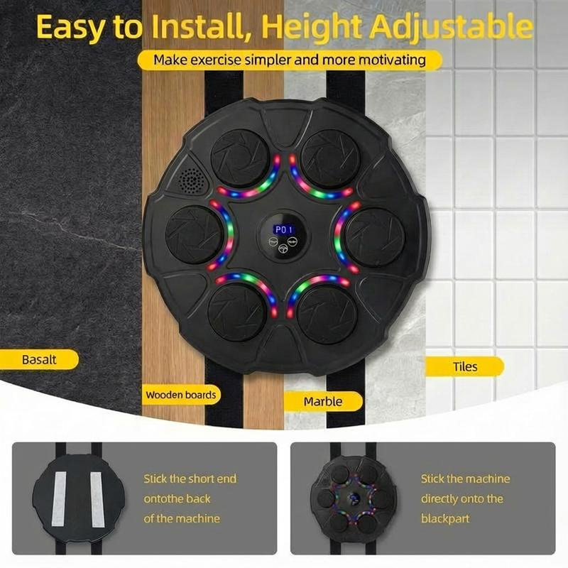 [ Valentine's Day gift ] Music Boxing Machine with Gloves Wall-Mounted Punching Trainer for Teens & Adults Smart Bluetooth Interactive Musical Boxing Trainer Ideal for Home Gym or Garage Use